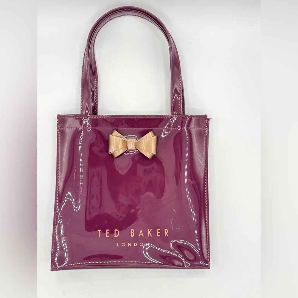 New Ted Baker Women's Aracon Plain Bow Small Icon Bag in Oxblood